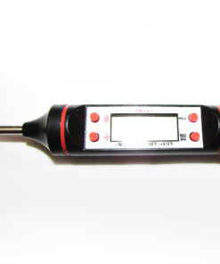 نمای نزدیک نمایشگر و کلیدهای دماسنج دیجیتال سیخ دار ۴ کلید