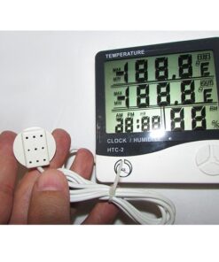 نمای سنسور خارجی دماسنج و رطوبت سنج دیجیتال سنسور دار سه خانه مدل HTC-2