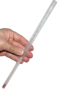 مشاهده ابعاد غلاف و بسته بندی دماسنج میله ای الکلی -50 +50 درجه