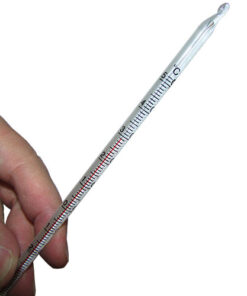 مشاهده درجات در بخش بالایی دماسنج الکلی +50 درجه سانتیگراد