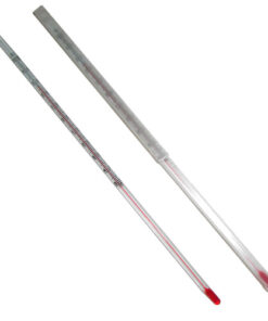 نمای غلاف و خود دماسنج شیشه ای میله ای -50 تا +50 درجه سانتیگراد