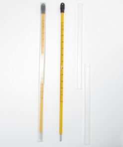 بسته بندی دماسنج شیشه ای جیوه دار زیل فرانسه از ۱۰- تا ۱۱۰+ درجه سانتیگراد