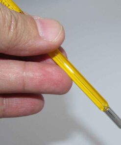 نمای بخش پایین (مخزن) دماسنج شیشه ای جیوه دار زیل فرانسه از ۱۰- تا ۱۱۰+ درجه سانتیگراد