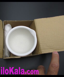 هاون چینی سایز ۱۰ سانت نمای کارتن بسته بندی هاون