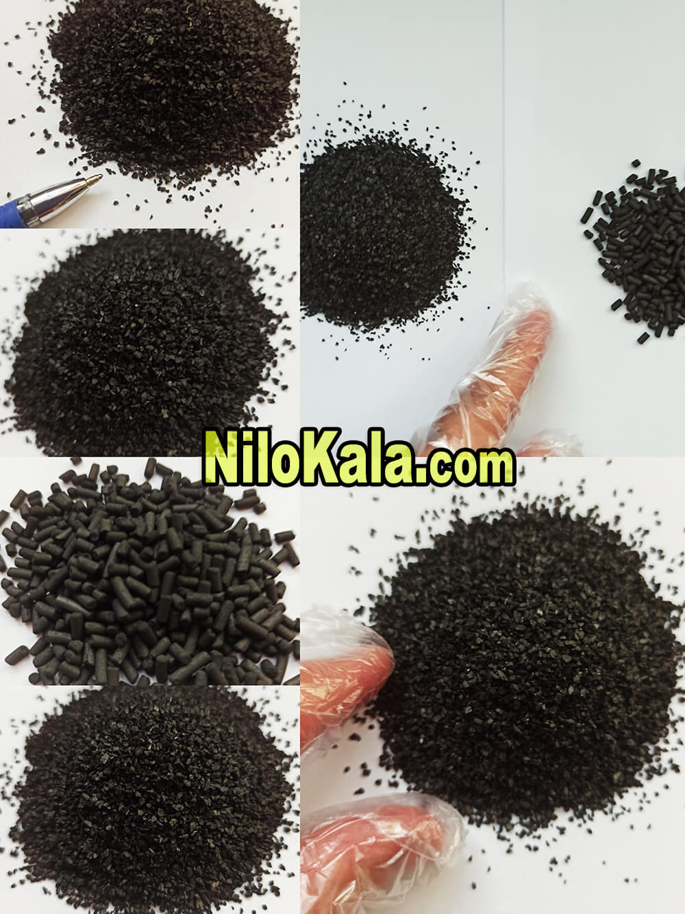 زغال-اکتیو-گرانولی-و-میله-ای-در-یک-قاب